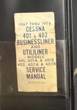 1967 thru 1978 Cessna 401, 401A, 401B, & 402, 402A, 402B Service Manual Read picture