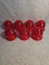 7 Vintage Red Glass Aircraft Flashing Beacon Lens 2-3/8