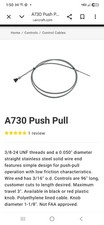 ACS Aircraft A730 Bl 0960 Push Pull Cable P/N A 730 New old Stock picture