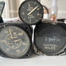Vintage Altimeter Altitude Aviation Air Force Gauge LOT Instrument Indicator Hyd picture