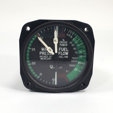 United Instruments Beechcraft Manifold/Fuel Dual Pressure Gauge P/N: 6080-8543 picture